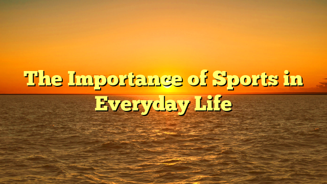 The Importance of Sports in Everyday Life